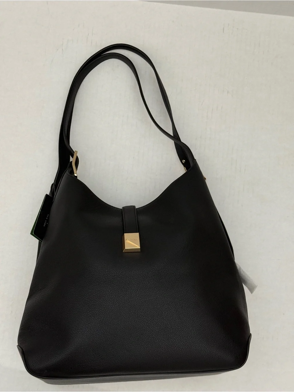 kate spade Black Pebbled Leather Large Shoulder Deco Bag NWT